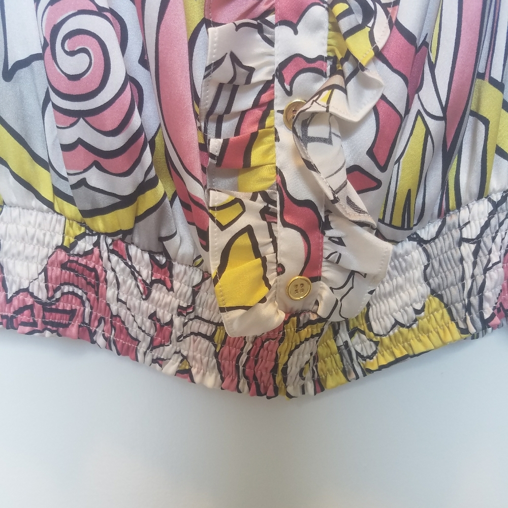 Floral / abstract print top size xs - Picture 3 of 6